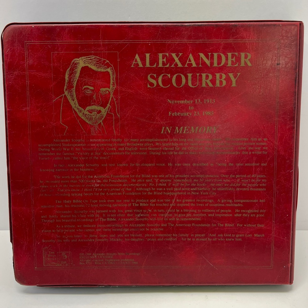 Alexander Scourby New Testament Audio Cassette Set KJV Red 12 Tapes Vintage 1984 - Picture 4 of 7